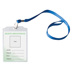 Porta badge trasparenti con badge incluso NAME PPH545 - Blu