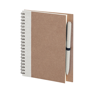 Quaderno a spirale con copertina in paglia di fruumento e penna NATURAL NOTES PPH611 - Ecru