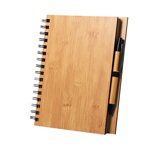 Quaderno a spirale con copertina in bamboo e penna in formato A5 NOTES BAMBOO PPH616 - Senza colore