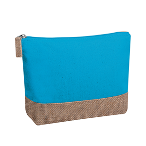 Necessaire da viaggio in cotone e juta MARGOT PPI335 - Azzurro