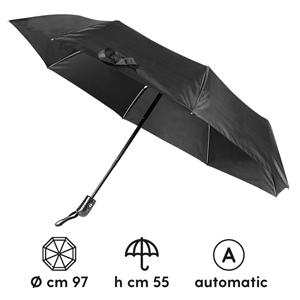 Ombrello pieghevole apri chiudi automatico BROLLY PPL129 - Nero