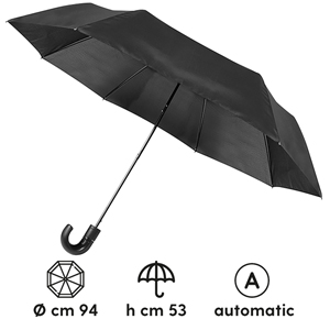 Ombrello pieghevole automatico DAMP PPL131 - Nero