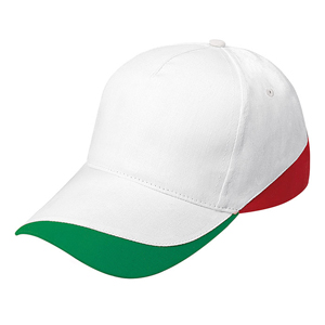 Cappellino personalizzabile in cotone 5 pannelli STRIPE PPM093 - Italia
