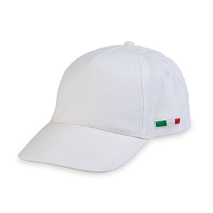 Cappellino personalizzato in cotone 5 pannelli GOLF ITALY PPM102 - Bianco
