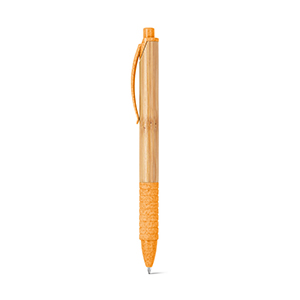 Penna a sfera antiscivolo in bamboo KUMA STR81013 - Arancione