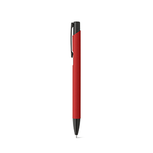 Penna a sfera in alluminio con finitura in gomma POPPINS STR81140 - Rosso