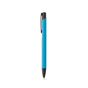 Penna a sfera in alluminio con finitura in gomma POPPINS STR81140 - Azzurro