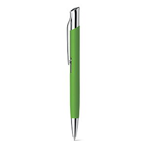 Penna a sfera in alluminio con finitura in gomma OLAF SOFT STR81192 - Verde chiaro