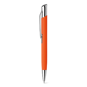 Penna a sfera in alluminio con finitura in gomma OLAF SOFT STR81192 - Arancione