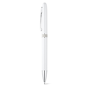Penna a sfera con meccanismo a rotazione e clip in metallo LENA STR91600 - Bianco