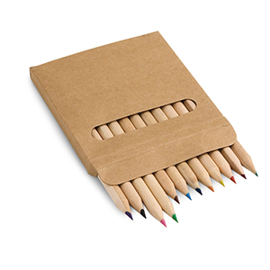 Scatola con 12 matite colorate COLOURED STR91747 - Naturale