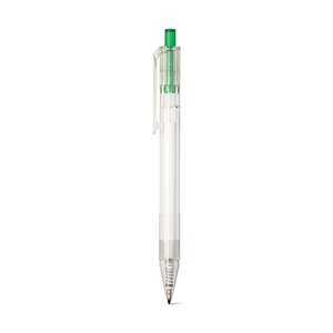 Penna a sfera in rpet con pulsante scatto colorato HARLAN STR91794 - Verde