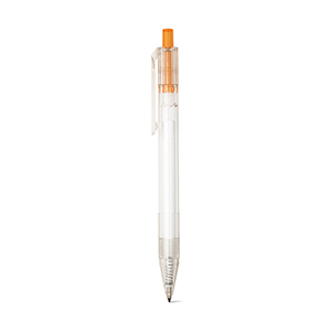Penna a sfera in rpet con pulsante scatto colorato HARLAN STR91794 - Arancione