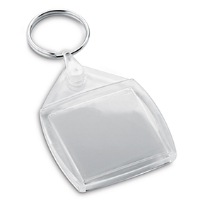 Portachiavi trasparente a forma quadrata BOWEN STR93056 - Trasparente