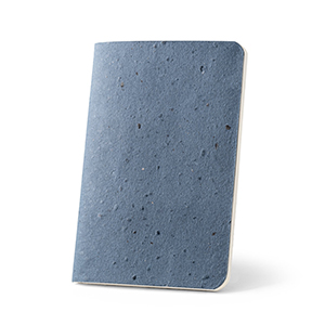 Block notes A6 con copertina flessibile fabbricata con scarti della buccia del caffè COFFEEPAD SOFT STR93292 - Blu