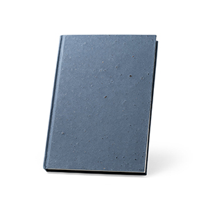 Quaderno A5 con copertina fatta con gli scarti della buccia di caffè COFFEEPAD RIGID STR93295 - Blu