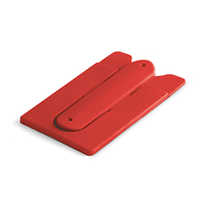 Porta tessere adesivo per cellulare con supporto CARVER STR93321 - Rosso