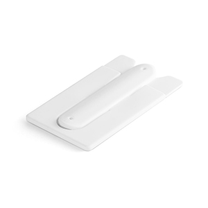 Porta tessere adesivo per cellulare con supporto CARVER STR93321 - Bianco