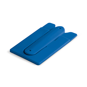 Porta tessere adesivo per cellulare con supporto CARVER STR93321 - Blu reale
