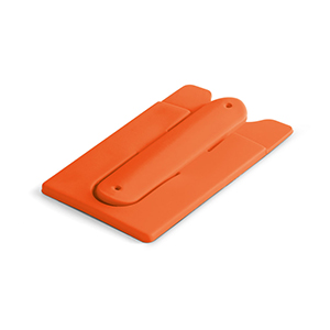 Porta tessere adesivo per cellulare con supporto CARVER STR93321 - Arancione
