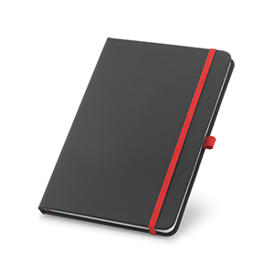 Taccquino A5 con elastico, porta penne e pagine a righe CORBIN STR93717 - Rosso