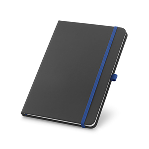 Taccquino A5 con elastico, porta penne e pagine a righe CORBIN STR93717 - Blu reale