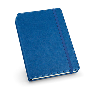 Block notes A5 in similpenne con portapenna e pagine a righe MORIAH STR93799 - Blu