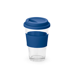 Bicchiere da viaggio in vetro 330 ml BARTY STR94763 - Blu reale