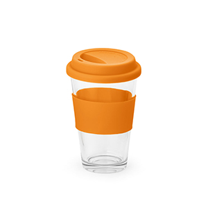Bicchiere da viaggio in vetro 330 ml BARTY STR94763 - Arancione