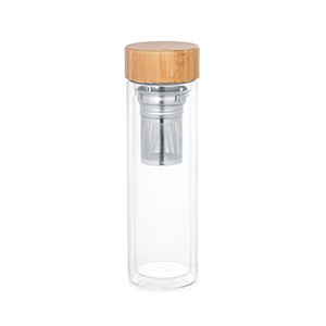 Borraccia in vetro borosilicato con infusore da 490 ml MAKAROVA STR94765 - Naturale
