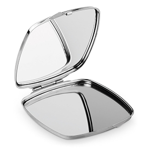 Doppio specchio da borsetta in metallo SHIMMER STR94860 - Cromato