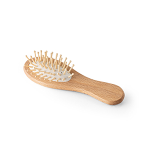 Spazzola per capelli in legno con denti in bamboo DERN STR95055 - Naturale