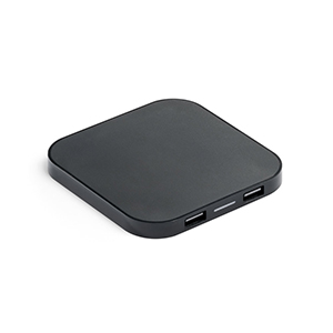 Caricatore wireless e hub USB 2,0 CAROLINE STR97903 - Nero