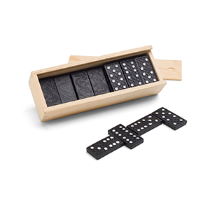 Domino in scatola di legno con coperchio MIGUEL STR98004 - Naturale chiaro