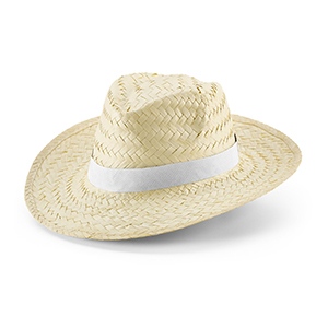 Cappello in paglia naturale con nastro in poliestere EDWARD POLI STR99084 - Bianco
