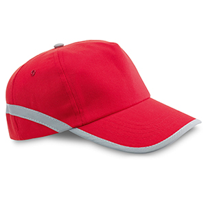 Cappellino in poliestere con banda riflettente JONES STR99418 - Rosso