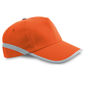 Cappellino in poliestere con banda riflettente JONES STR99418 - Arancione