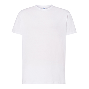 T shirt pubblicitaria uomo bianca in cotone organico 155gr JHK REGULAR ORGANIC TSR160ORG-B - Bianco