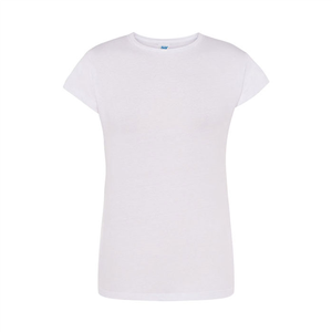 T-shirt pubblicitaria da donna bianca in cotone 145gr JHK REGULAR LADY TSRLCMF-B - Bianco