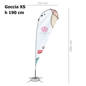 Bandiera personalizzata misura 72X190cm con struttura GOCCIA XS ZP20100 - Goccia