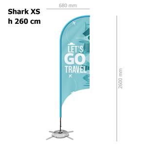 Bandiera personalizzata misura 68x260cm con struttura SHARK XS ZP20102 - Shark
