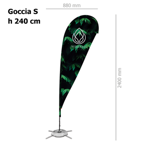 Bandiera personalizzata misura 88x240cm con struttura GOCCIA S ZP20110 - Goccia