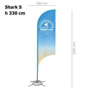 Bandiera personalizzata misura 68x330cm con struttura SHARK S ZP20112 - Shark