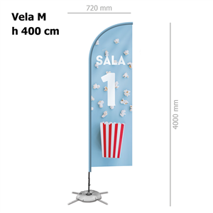Bandiera personalizzata misura 72x400cm con struttura VELA M ZP20121 - Vela