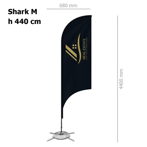 Bandiera personalizzata misura 68x440cm con struttura SHARK M ZP20122 - Shark