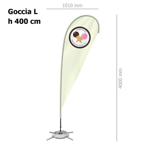 Bandiera personalizzata misura 101x400cm con struttura GOCCIA L ZP20130 - Goccia