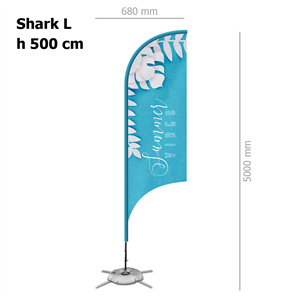 Bandiera personalizzata misura 68x500cm con struttura SHARK L ZP20132 - Shark