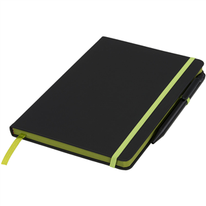 Taccuino personalizzabile con penna e copertina con elastico NOIR EDGE 210210