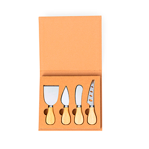 Set formaggi personalizzato in legno e acciaio inox KUBIN MKT20595