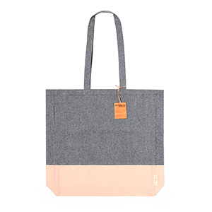 Shopper personalizzata in cotone riciclato 120 gr/m2 cm 38x42x8 KAUNA MKT20772